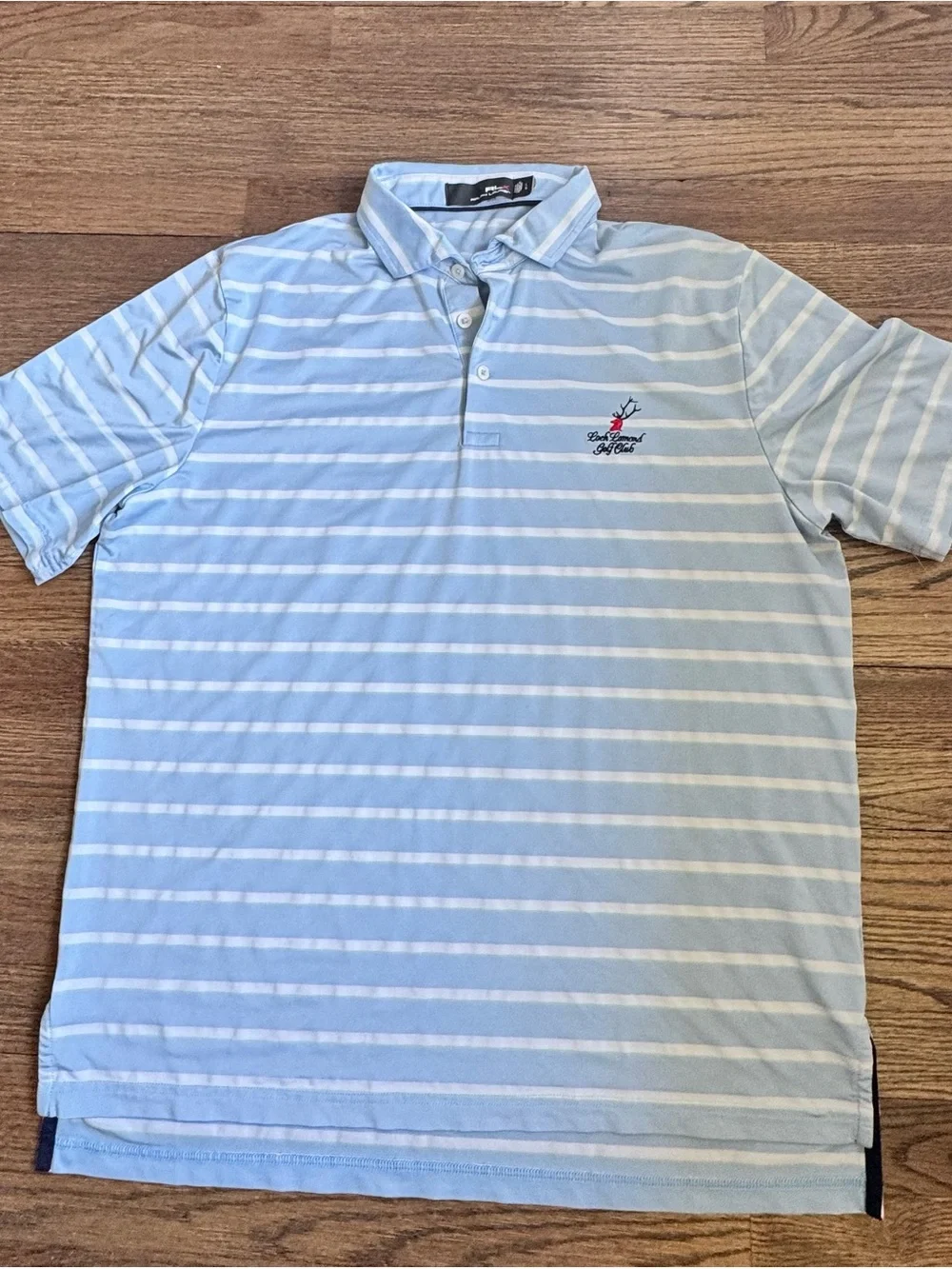 Ralph Lauren Light Blue & White Striped Polo Golf Shirt
